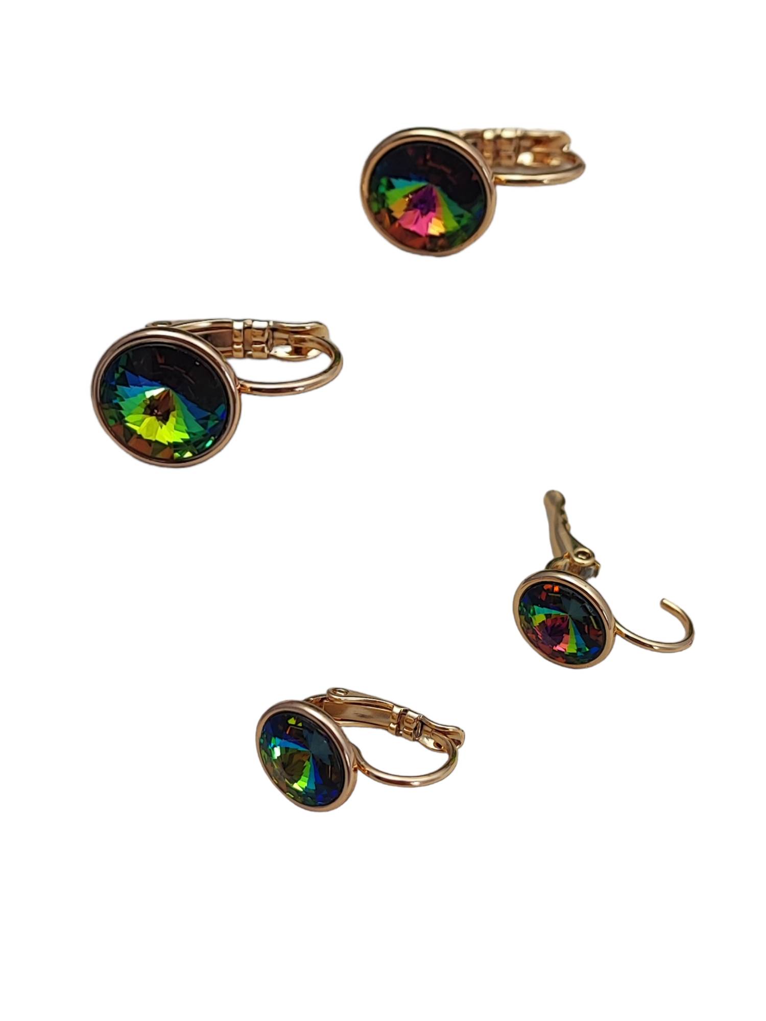 Kolczyki złote stal chirurgiczna kryształ Swarovski k454 - obrazek 4