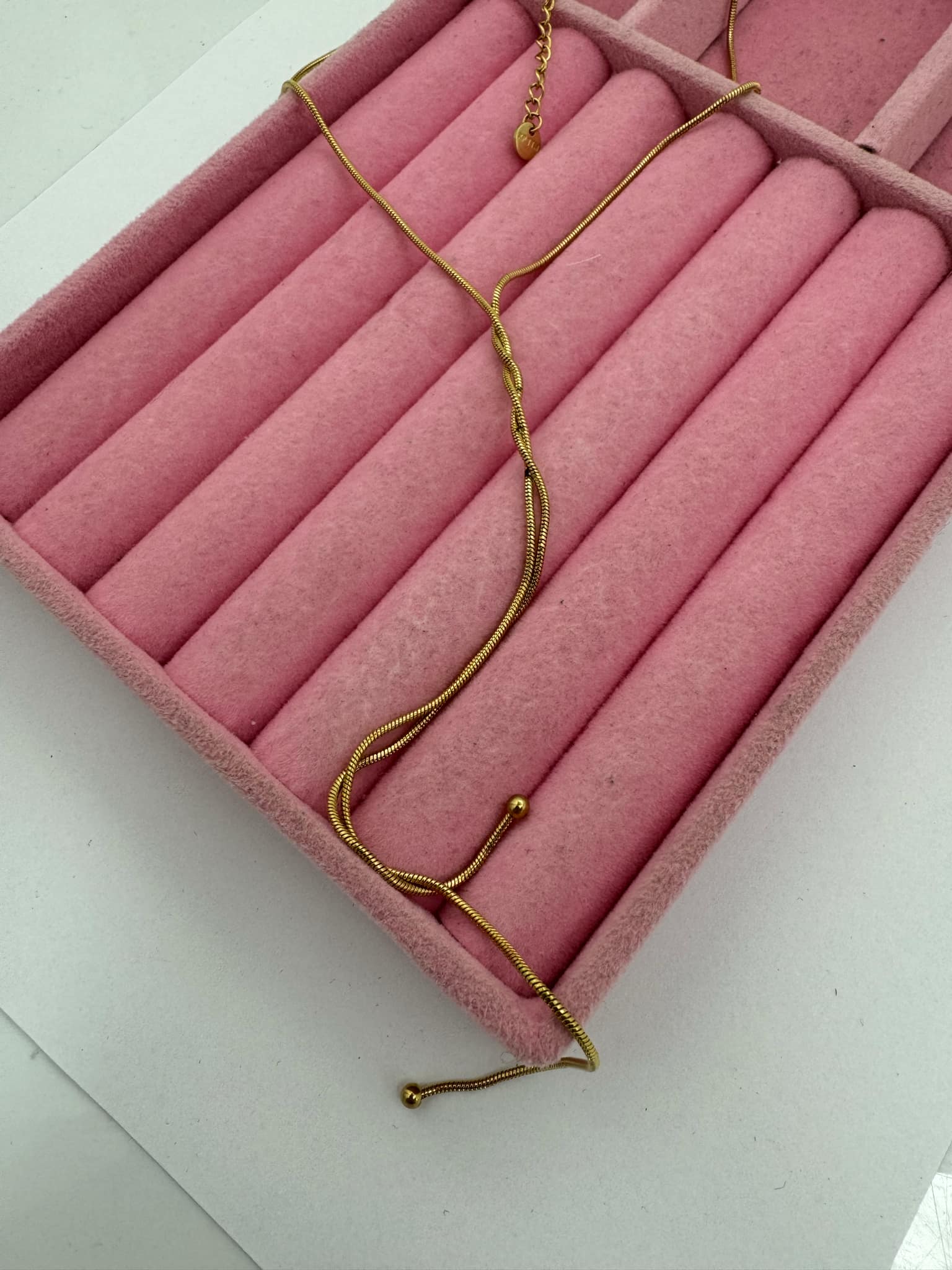 Naszyjnik platerowany złotem 14k stal chirurgiczna 47 cm n77 - obrazek 3