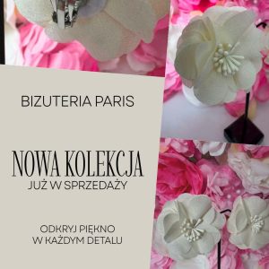 Klipsy na uszy duży materiałowy kwiat ecri c86